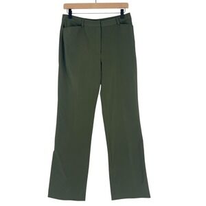 Shin Choi Womens Size 12 Olive Green Straight Leg Trousers Dress Pants Career